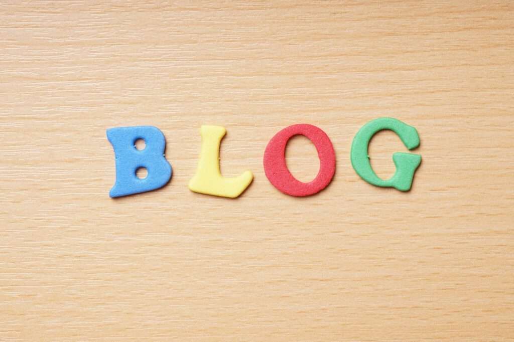 blog in foam rubber letters