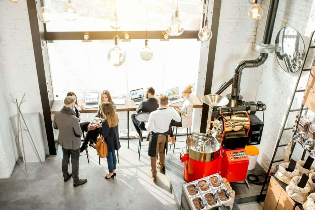 Business people in the cafe