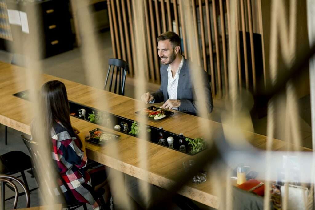 Couple in restaurant