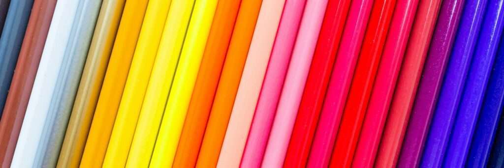 Horizontal banner for web design of colorful pencils.