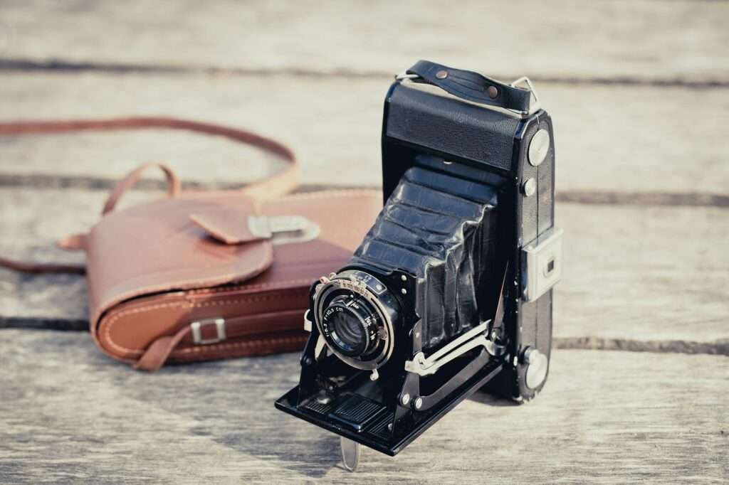 Old folding camera