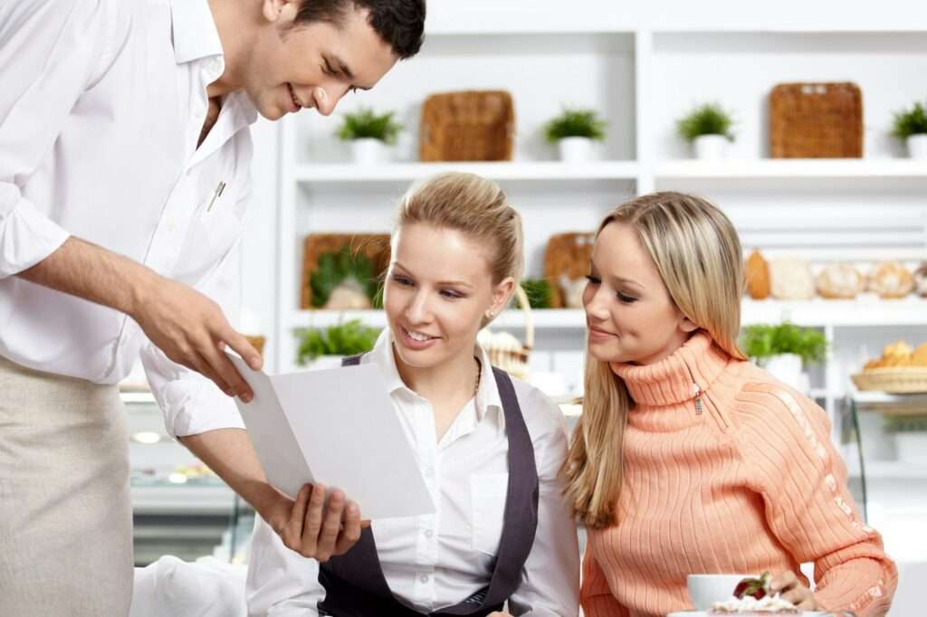 Visitors of cafe