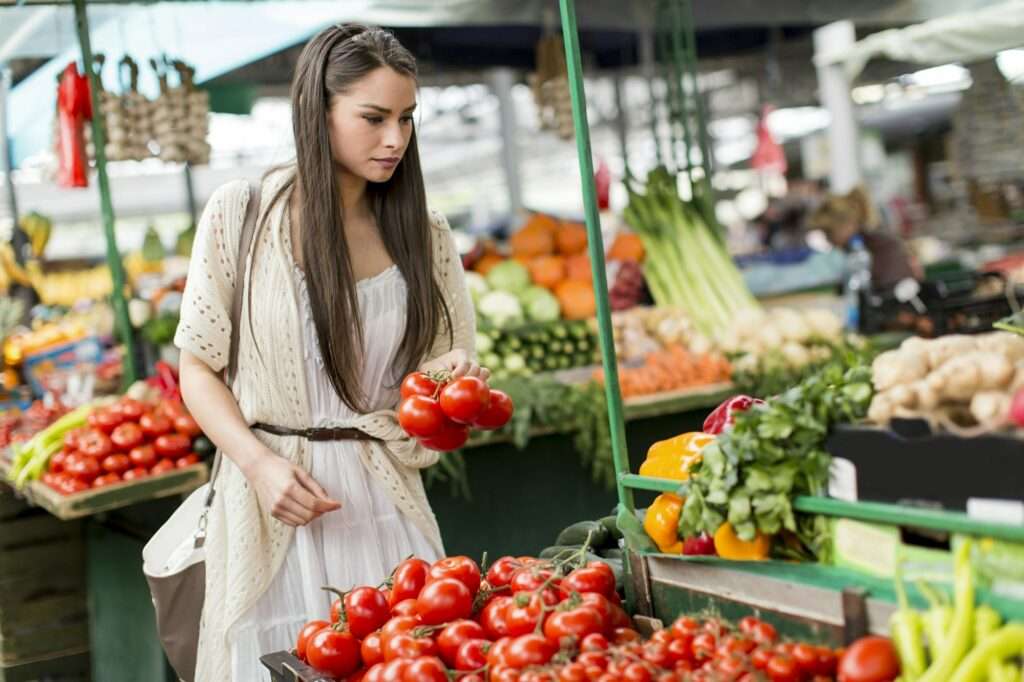 Young woman on the market